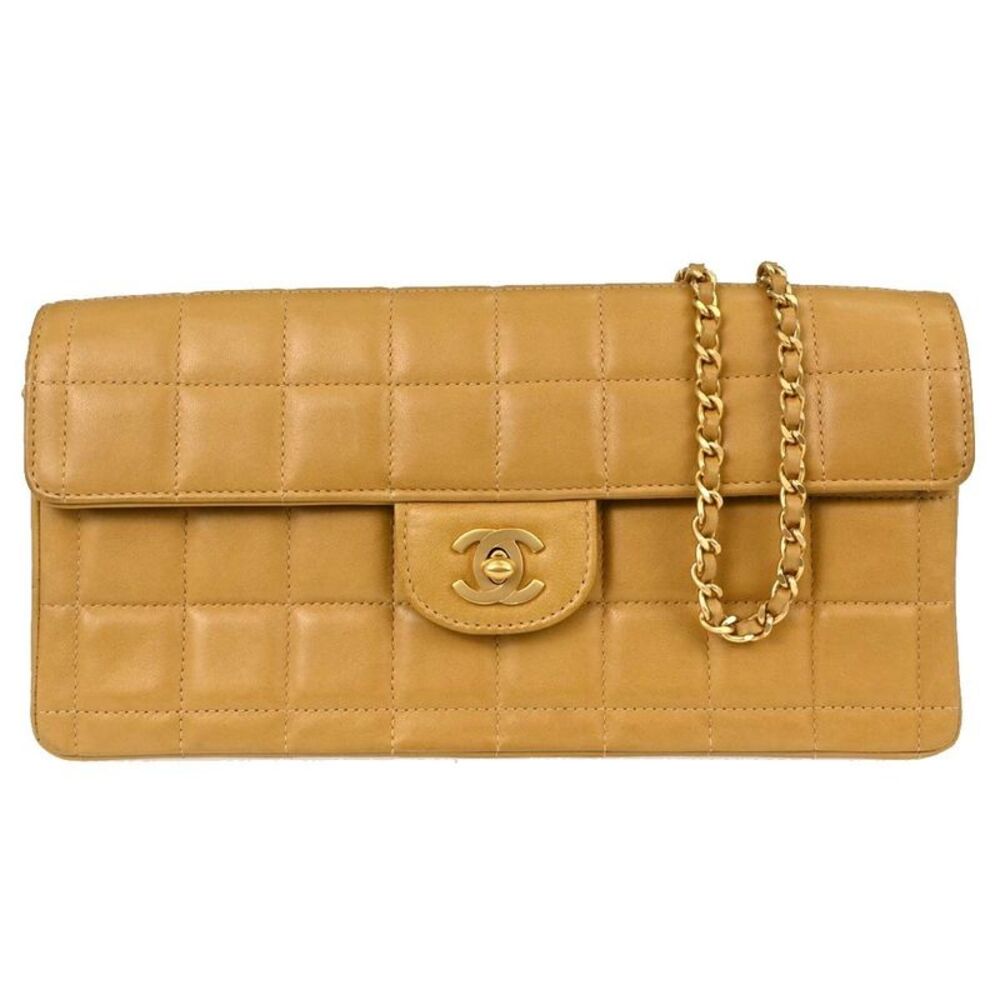 Chanel Chocolate Bar Flap Quilted Lambskin Beige Leather Shoulder Bag Bag